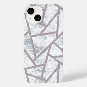 Coque Pour iPhone 14 Motif en mosaïque gris pâle