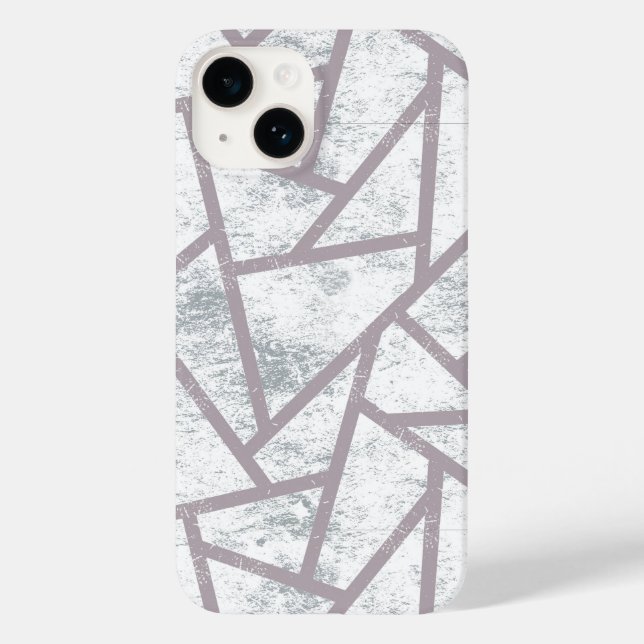 Coques Case-Mate iPhone Motif en mosaïque gris pâle (Verso)