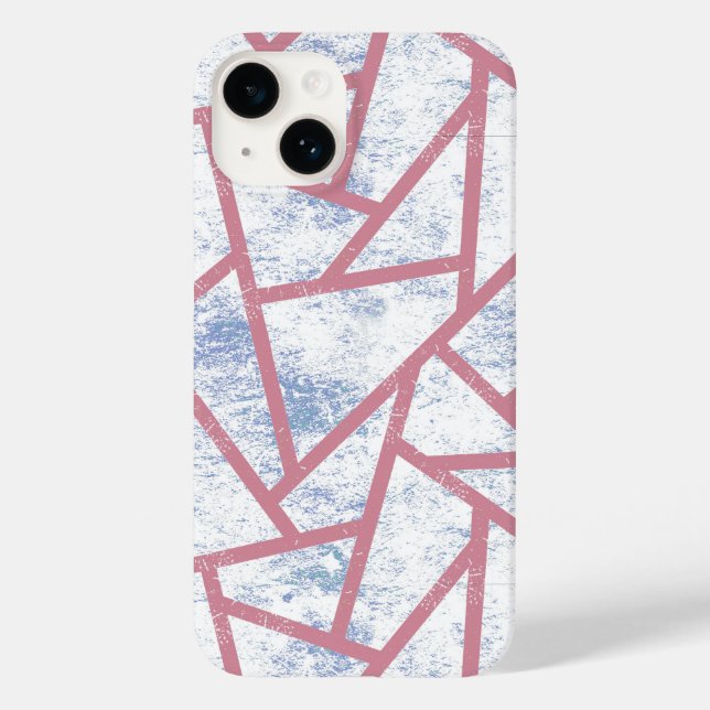Coques Case-Mate iPhone Motif en mosaïque rose et bleu (Verso)