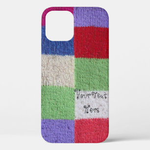 Coque iPhone 12 motif en patchwork de style vintage coloré