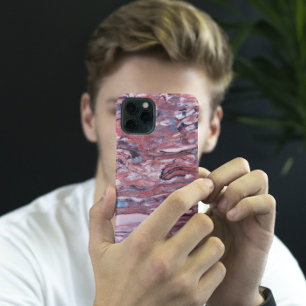 Coque Pour iPhone 16 Motif en pierre minérale rouge