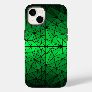 Coque Pour iPhone 14 Motif en verre tendu 01.Vert.Ligne noire BG