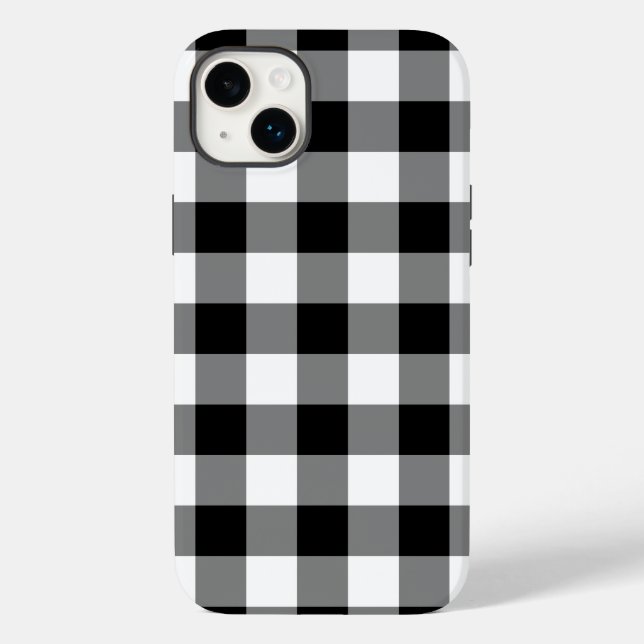 Coques Case-Mate iPhone Motif En vichy noir et blanc (Verso)