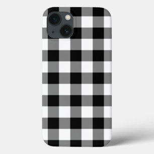 Etui iPhone 13 Motif En vichy noir et blanc