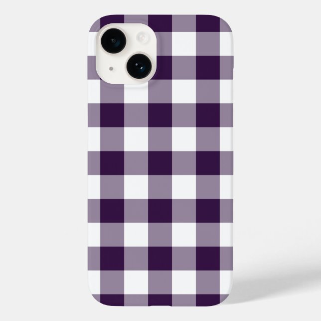 Coques Case-Mate iPhone Motif En vichy violet et blanc (Verso)