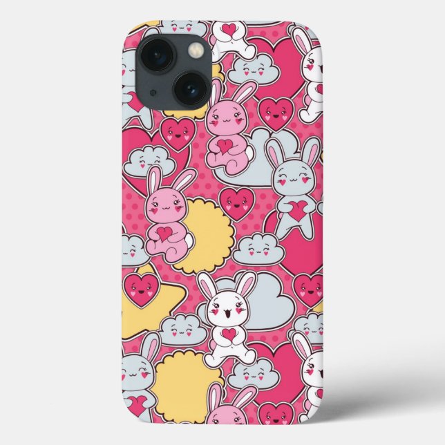 Coques Case-Mate iPhone Motif enfant Kawaii avec des Doodles mignons (Verso)
