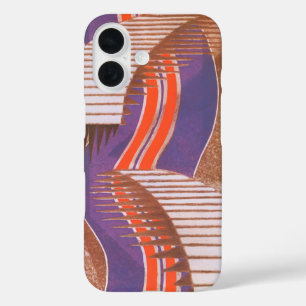 Coque Pour iPhone 16 Motif escalier Art Déco vintage jazz pochoir