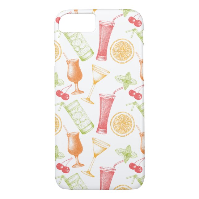 Coques Case-Mate iPhone Motif esquissé de cocktail (Dos)