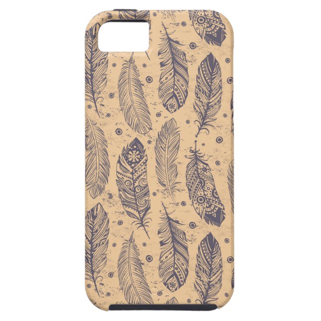 Coques Case-Mate iPhone Motif ethnique d'ensemble de plume (Dos)