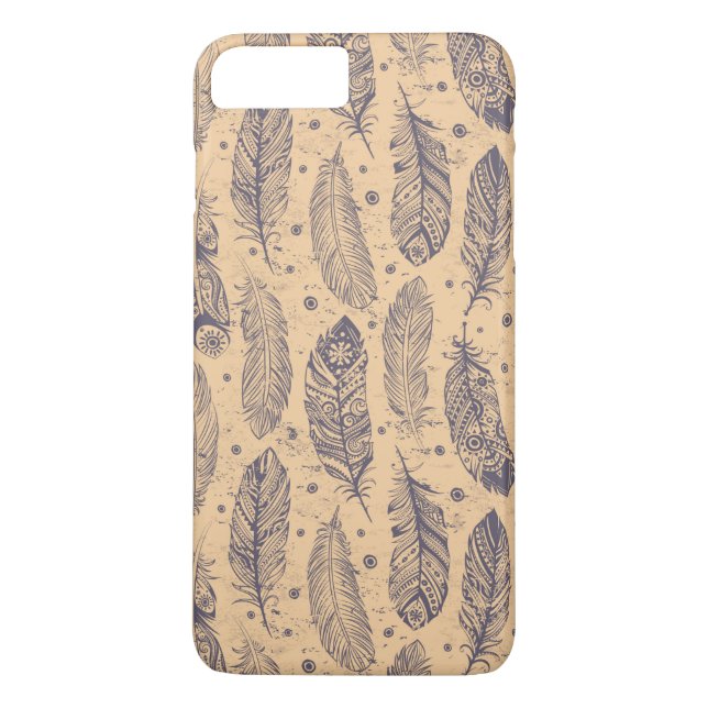 Coques Case-Mate iPhone Motif ethnique d'ensemble de plume (Dos)