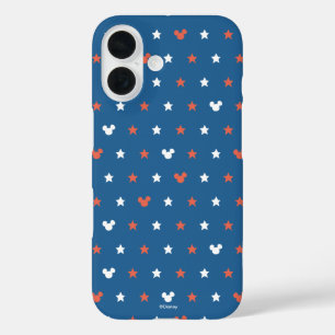 Coque Pour iPhone 16 Motif étoile Mickey rouge, blanc et bleu