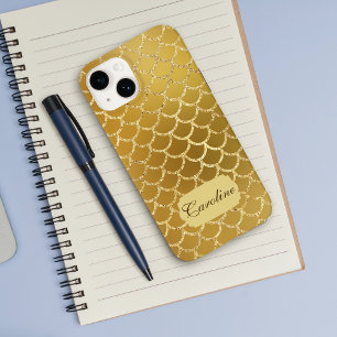 Coque Pour iPhone 14 Motif Exotic Gold Mermaid