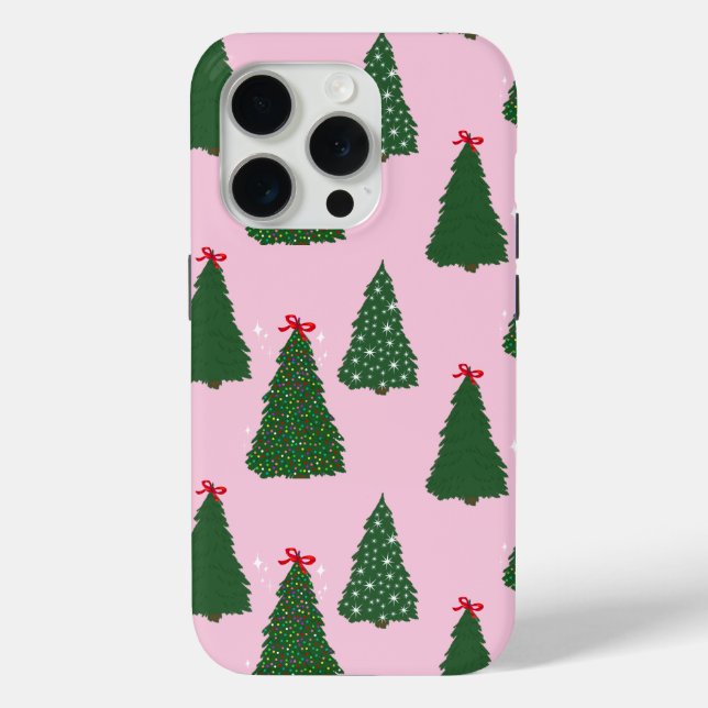 Coques Case-Mate iPhone Motif Festive Pink Christmas Tree (Verso)