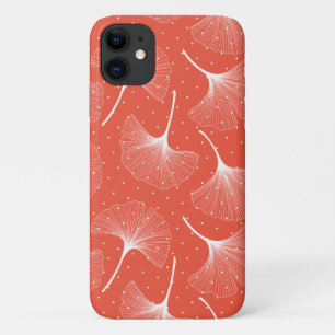 Case-Mate iPhone Case Motif feuille abstrait blanc sur arrière - plan or
