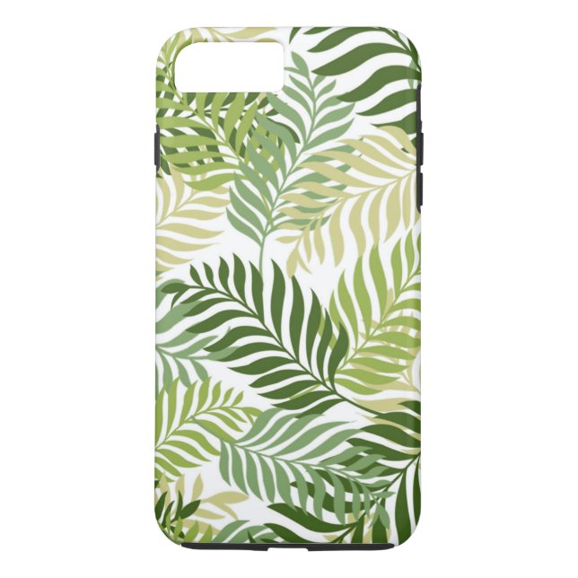 Coques Case-Mate iPhone Motif Feuille de la foune botanique sur blanc (Dos)