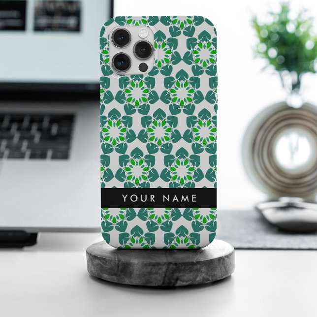 Coques Case-Mate iPhone Motif feuille, Feuilles verts, votre nom (Créateur téléchargé)