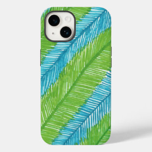 Coques Pour iPhone Motif Feuille Green and Blue Palm