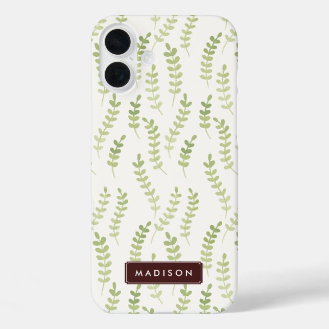 Coques Case-Mate iPhone Motif Feuille vert (Verso)