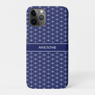 Case-Mate iPhone Case Motif Fleur de Vie sur Fond Bleu Marine