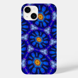 Coque Pour iPhone 14 Motif Fleurs bleues Abstraites