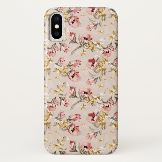Coques Case-Mate iPhone Motif floral 3 d'élégance abstraite (Dos)