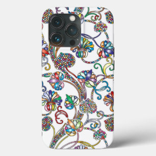 Case-Mate iPhone Case Motif floral antique multicolore sur fond blanc