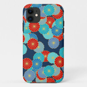 Case-Mate iPhone Case Motif floral Art Déco - bleu, turquoise et rouge