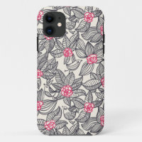 Motif floral avec des oiseaux de bande dessinée