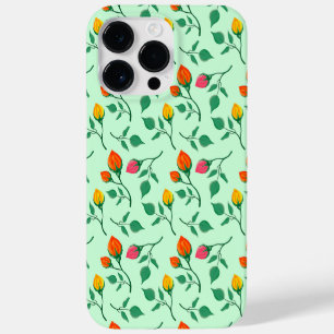 Coque Pour Pour iPhone 14 Pro Max Motif floral avec fleurs roses de couleur Coque-Ma