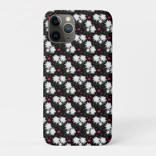 Case-Mate iPhone Case Motif floral blanc élégant sur fond noir