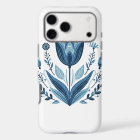 Motif floral bleu folk