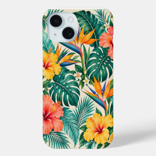 Coque Pour iPhone 15 Motif floral botanique Paradis tropical