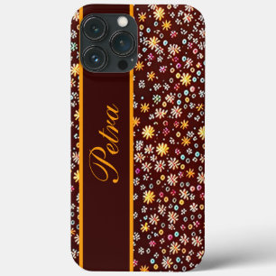 Case-Mate iPhone Case Motif floral brun orange