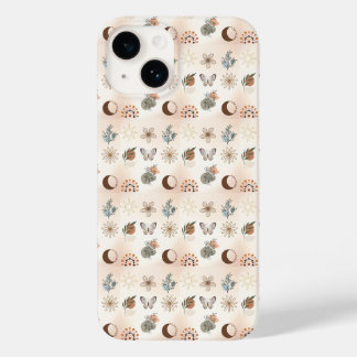 Coque Pour iPhone 14 Motif floral céleste Boho