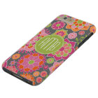 Motif floral coloré ressort Monogramme personnalis