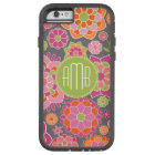 Motif floral coloré ressort Monogramme personnalis