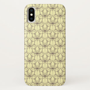 Coque iPhone X Motif floral crème