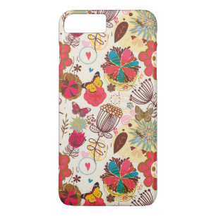 Coque iPhone 8 Plus/7 Plus Motif floral dans le rétro style 4