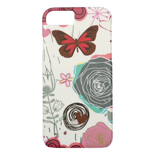 Coques Case-Mate iPhone Motif floral dans le rétro style 5 (Dos)