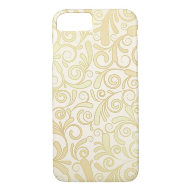 Coques Case-Mate iPhone Motif floral de feuille d'or (Dos)