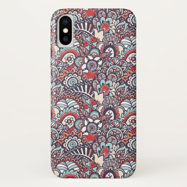 Coques Case-Mate iPhone Motif floral de griffonnage de Paisley (Dos)