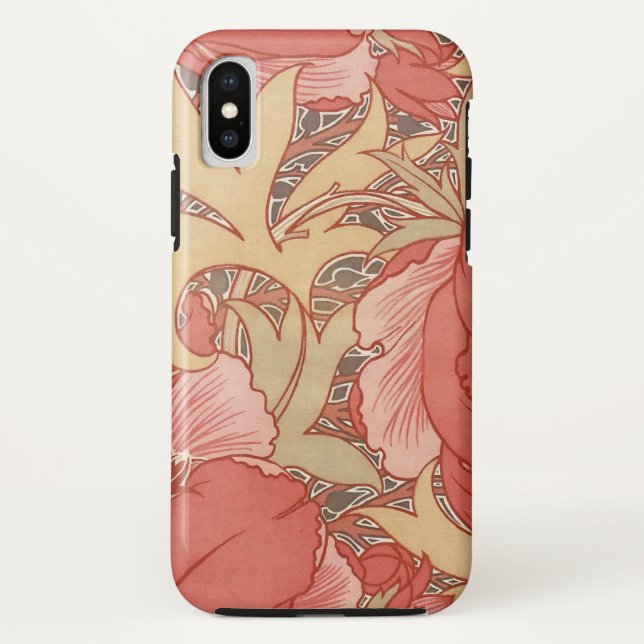 Coques Case-Mate iPhone Motif floral de Nouveau d'art de pavots de William (Dos)