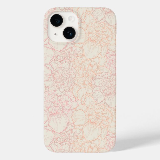 Coques Case-Mate iPhone Motif floral de pivoine rose (Verso)