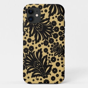 Coque iPhone 11 Motif floral de plume vintage de Paisley de