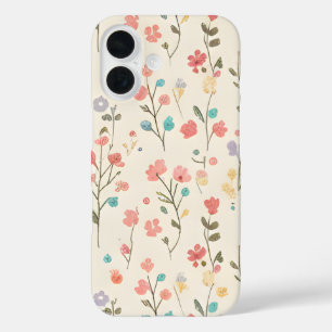 Coque Pour iPhone 16 Motif floral de prairie à l'aquarelle