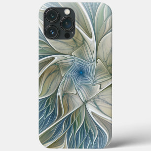 Case-Mate iPhone Case Motif floral de rêve Abstrait bleu kaki fractal