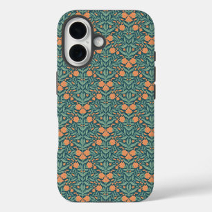Coque Pour iPhone 16 Motif floral de style Art nouveau orange semblable