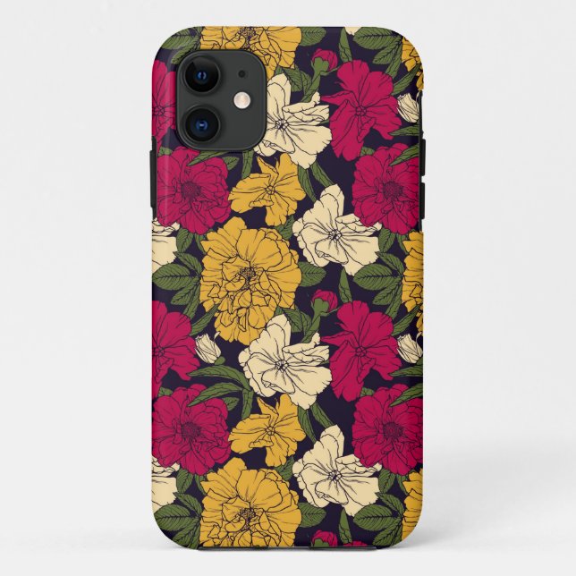 Coques Case-Mate iPhone Motif floral élégant (Dos)