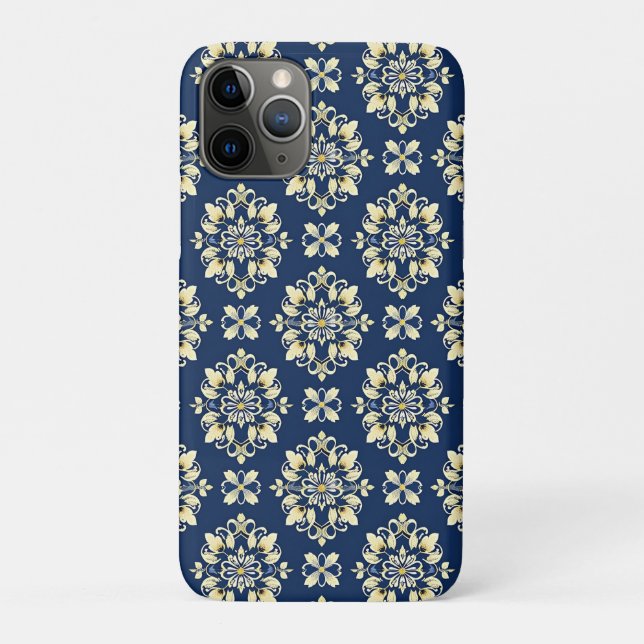 Coques Case-Mate iPhone Motif floral élégant avec accents dorés (Dos)