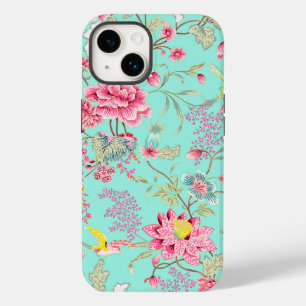 Coque Pour iPhone 14 Motif floral et oiseau de style japonais